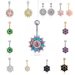 Opal Lotus Bauchnabelpiercing Bauchnabelringe Nabelpiercing Ombligo Körperschmuck Blumen Bauchring Pircing Ohrring