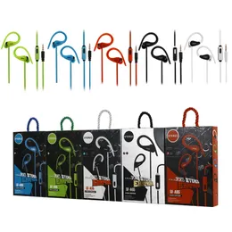 Wholesale Earhook 3.5mm Sport Wired Earphones Headphone Headset with Mic For Samsung Xiaomi High quality Bass For mobile Phone