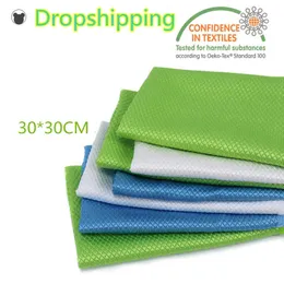9PCS No water mark glass towel household cleaning ribbed cloth for mirror car window drying tableware napkins drop 210728