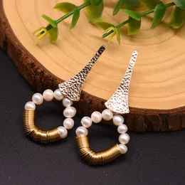 Natural Fresh Water Pearl Boho Drop For Women Birthday Gift Dangle Earrings Fine Jewellery Fashion Handmade Accessories