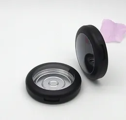 2021 59mm Matowy Czarny Plastikowy Pusty Kosmetyczny Blusher Compact, Okrągłe Frosted Black Makeup Eyeshadow Pojemnik, Szminka