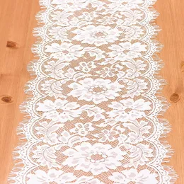 Birthday Party Supplies White Lace Table Runner Wedding Place Layout Home Dining Decoration Tablecloth