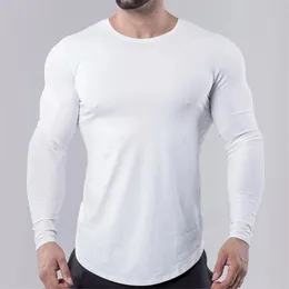 Dry Fit Kompresja Koszula Mężczyźni Fitness Długie Rękawy Koszula Koszula Mężczyźni Gym T Koszulka Football Jersey Sportswear Casual T-shirt Topy 210515