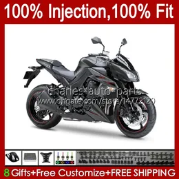 Injektionsmöbler för Kawasaki Ninja Z-1000 Z 1000 R 2010-2013 år Bodys 15NO.6 Z-1000R Z1000 10 11 12 13 Z1000R 2010 2011 2012 2013 OEM Bodywork Matte Black