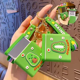 Cartoon Avocado Kiwi Kreative Handyhalter Keychain Weibliche Tasche Anhänger Schlüsselanhänger Nette Eitelkeit Spiegel Tragbare Schlüsselanhänger Geschenk G1019