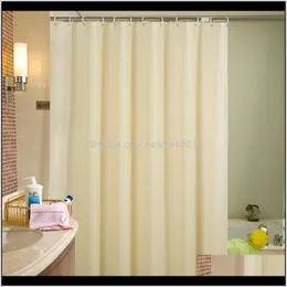 Akcesoria Bath Garden Drop Dostawa 2021 Purple / Beige Grube Peva Curtain Prysznic Wysokiej Jakości Wodoodporna Formy Proof Solid Color Łazienka C