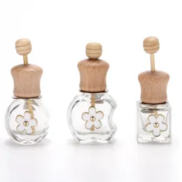 6ml Empty Refillable Perfumes Packaging Bottles Flower Creative Car glass perfume bottle aromatherapy Pendant A217274
