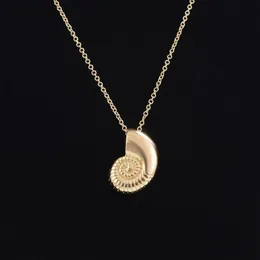 Chains Gold Ariel Voice Shell Necklace Spiral Swirl Sea Snail Ocean Beach Conch Necklaces For Women Party Gifts