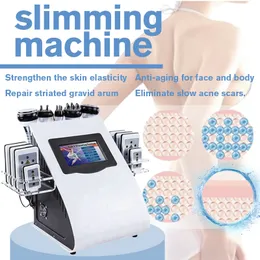 Máquina mais vendida de 6 em 1 Máquina de cavitação de ultrassom 40k Ultrassônico Cavitação de gordura Contorno Contorno Lipolaser RF Perda de peso Equipamento