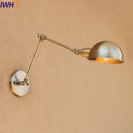 Wall Lamps IWHD Antique Retro Vintage Lamp LED Edison Wandlampen Swing Long Arm Light Loft Industrial Home Stair Lighting Sconce