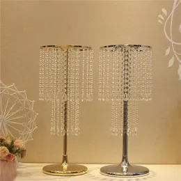 Party Decoration Wedding Centerpiece Flower Stand Heminredning för Table Acrylic Crystal Bead Gardiner Foral