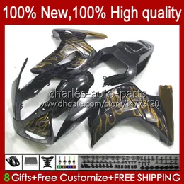 Body Kit för Suzuki SV650S SV1000 SV650 SV 1000 650 S 03 04 05 06 07 08 30NO.59 SV 650S Golden Flames 1000S SV1000S 2003 2009 2010 2012 2012 2012 2013 SV-1000 SV-650 03-13 FAIRING