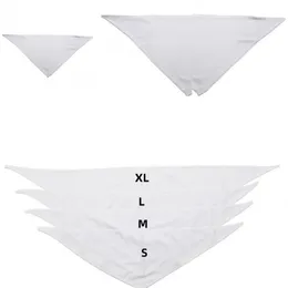 Dog Saliva Towel Sublimation Blanks White Triangular Scarf 4 Sizes Simplicity Fashion Pet Supplies RH1530