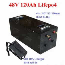 48V 120AH высокой емкости LifePO4 литиевая батарейная батарея для промышленного оборудования 4500W 5000W Aviation военный RV + 10A зарядное устройство