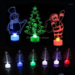 飾りお祝いパーティー用品ホームガーデクスマイズ繊維光学ツリーカラーフLEDサンタスノーマンナイトライトクリスマスクリスマスツリー輝くSMA