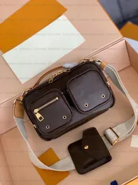 Najwyższej Jakości Prawdziwej Skóry Box Utility Crossbody Torby Torba Na Ramię Kobiet Mężczyzna Mon0gram Flap Luksusowy Projektant Kobieta Moda Evening Cases Cards Torebka M80446