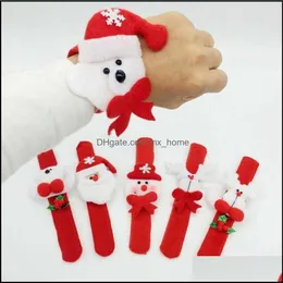 Event Festive Party Supplies Home & Gardenparty Favor Christmas Cute Slap Bracelet Bangle Decor Pat Hand Ring Xmas Decorations Gifts Circle