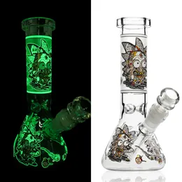 REANICE Glass Bongs Mini Handmade Green Bong Smoking Water Pipes With Downstem