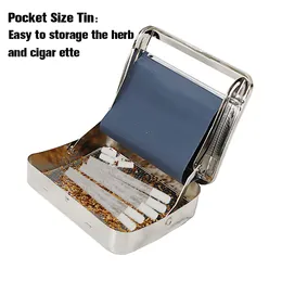 HORNET 70MM Metal Automatic Smoking Rolling Case Silver Cigarette Maker Tobacco Roll Machine Paper Box Packing Wholesale