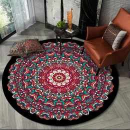 Dywany 200 cm bohemian wielokolorowy mandala kwiat styl etniczny salon sypialnia wiszące krzesło koszyków okrągły dywan maty podłogowej
