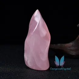 Lover Rose Quartz Free Form Reiki Torch Meditation Healing Quartz Crystal Gfit