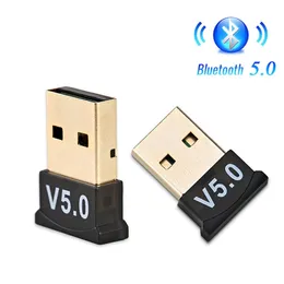 200pcsDHL Wireless Bluetooth 5.0 USB Audio Adapters Laptop Black Receiver Transmitter V5.0 Adapter with Plastic Card Packaging