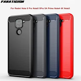 Anti-Fall Carbon Fiber Brushed Texture Soft TPU Telefonfodral för RedMi Note 6 Pro Note5 5PRO 5A Prime Not4 4X Note3