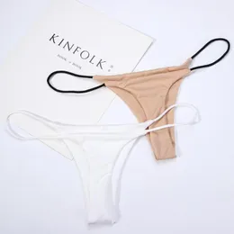 Women's Panties Thin Strappy Women Thongs And G Strings Plus Size Low Rise Female Tanga Cotton Bikini Underwear S-XL Solid Co3248