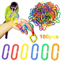 Other Bird Supplies 100pcs Plastic Schakels Speelgoe C-clips Hooks Chain Toys C-links Sugar Glider Rat Parrot