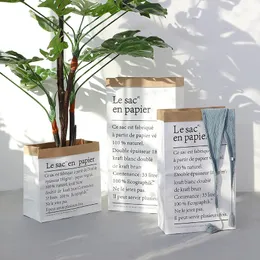 Vases Nordic Fashion Creative Kraft Paper Bag Home Art Storage Dry Flower Basket Flowerpot Ornaments