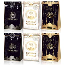 12 sztuk Ramadan Dekoracje Prezent Torby Eid Mubarak Kraft Papier Papier Cukierki Torba Dla Islamu Muzułmańska Festiwal Party Supplies Home Decor 210408