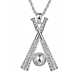 Titanium Sport Accessories Pendant Necklaces silver HIP Hop Chain Stainless Steel Baseball Bling Iced Out Gold Color Pendants & For Men Jewelry Drop