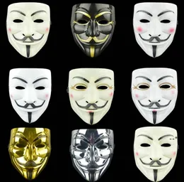 NewParty Cosplay Halloween Maski Party Maski do Vendetta Maska Anonimowy Guy Fawkes Fantazyjne Dorosłe Kostium Akcesoria Zza11019