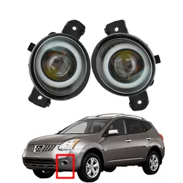 Front Bumper LED Lens Lampa Styling Angel Eye Drl 12V H11 FOG Light för Nissan Rogue 2008-2015