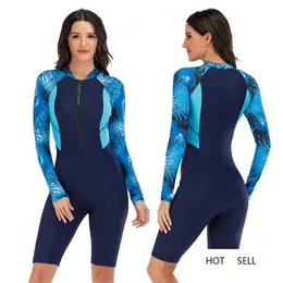 Długi rękaw Swimsuit RashGuard Kobiety Surfing Swimwear Surfing Nurkowanie Druku Diving Suit Body