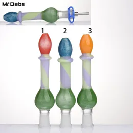 10mm 유리 넥타 스테인리스 스틸 팁과 플라스틱 클립 DAB 장비 워터 파이프로 흡연 액세서리를 수집합니다.