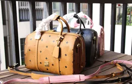 حقائب كتف جلدية نسائية عالية الجودة للسفر ، حقيبة بوسطن كلاسيكية بسحاب من النحاس الأصفر من YKK 6211