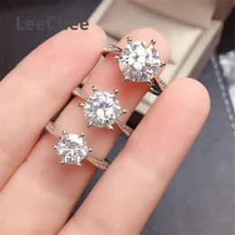 Moissanite Ring 1CT 2CT 3CT VVS Lab Diamond Test Passed Fine Jewelry For Women Wedding Party Gift Real 925 Sterling Silver Cluster Rings