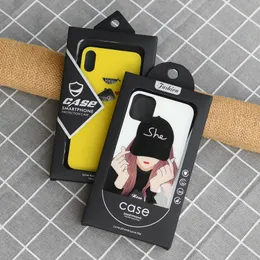 Universal Mobile Phone Case Package Paper Kraft Black Retail Packaging Box for Samsung Phone X XR 11/11Pro/11Pro max