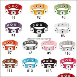 Christmas Decorations Festive & Party Supplies Home Garden Snap Button Bracelet Bangles 14 Color High Quality Pu Leather Bracelets For Women