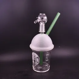 Mini bägare bong cup bubbler vatten bongs tjocka glas vatten rör oljerigor vattenpipa med domelös spik och 14 mm glasoljebrännare rör