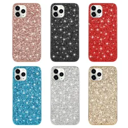 Bling Lśniące Glitter Case na iPhone 11 12 14 15 Pro Max 7 8 Galwowane zderzak Slim Girl Women Case