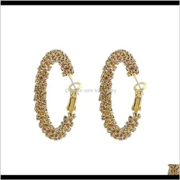 Fashion Ins Trendy Designer Circular Hoop Copper Diamond Zirconia ￶rh￤ngen f￶r kvinnor Girls Geometric Clip p￥ 6Qesh 8l4ao