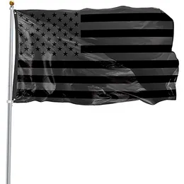 3x5ft Black American Flag Polyester No Quarter kommer att ges oss USA Historiska skydd Banner Flagga Dubbelsidig Inomhus utomhus 5910a