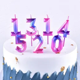 Andra festliga partier 1pc kreativa färgglada födelsedagstearinljus 1 2 3 4 5 6 7 8 9 0 Barn för tårta dekoration