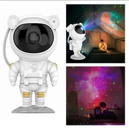 Atmosfärslampa Astronaut Starry Sky Projection Lampa Laser Projektor USB Laddning Barn Sovrum Inredning Pojke Julklapp 21126