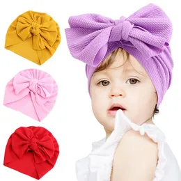 Super Big Bow Headbands för baby Girls Kids Headwraps Turban Solid Headwear Fashion Stretch Spädbarn Nyfödda Hårband Hårtillbehör