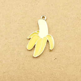 10 pcs 16x27mm Encantos de banana de esmalte para jóias fazendo bracelete e colar pingente