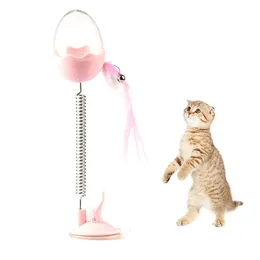 Cat Toys 1Pcs Bicchiere per alimenti in plastica Bell Decor Interactive Kitten Toy Pet Feeder Treat AccessoriesCat