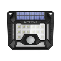 2pcs blitzwolf bw-olt3 야외 태양 광 32 LED 120 ° PIR 센서 와이드 각도 방수 벽 빛 정원 경로 마당 보안 램프